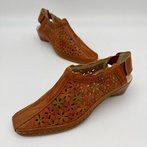 PIKOLINOS Romana Floral Cutout Slingback Low Heel Sandals Size 39 (US 8.5)